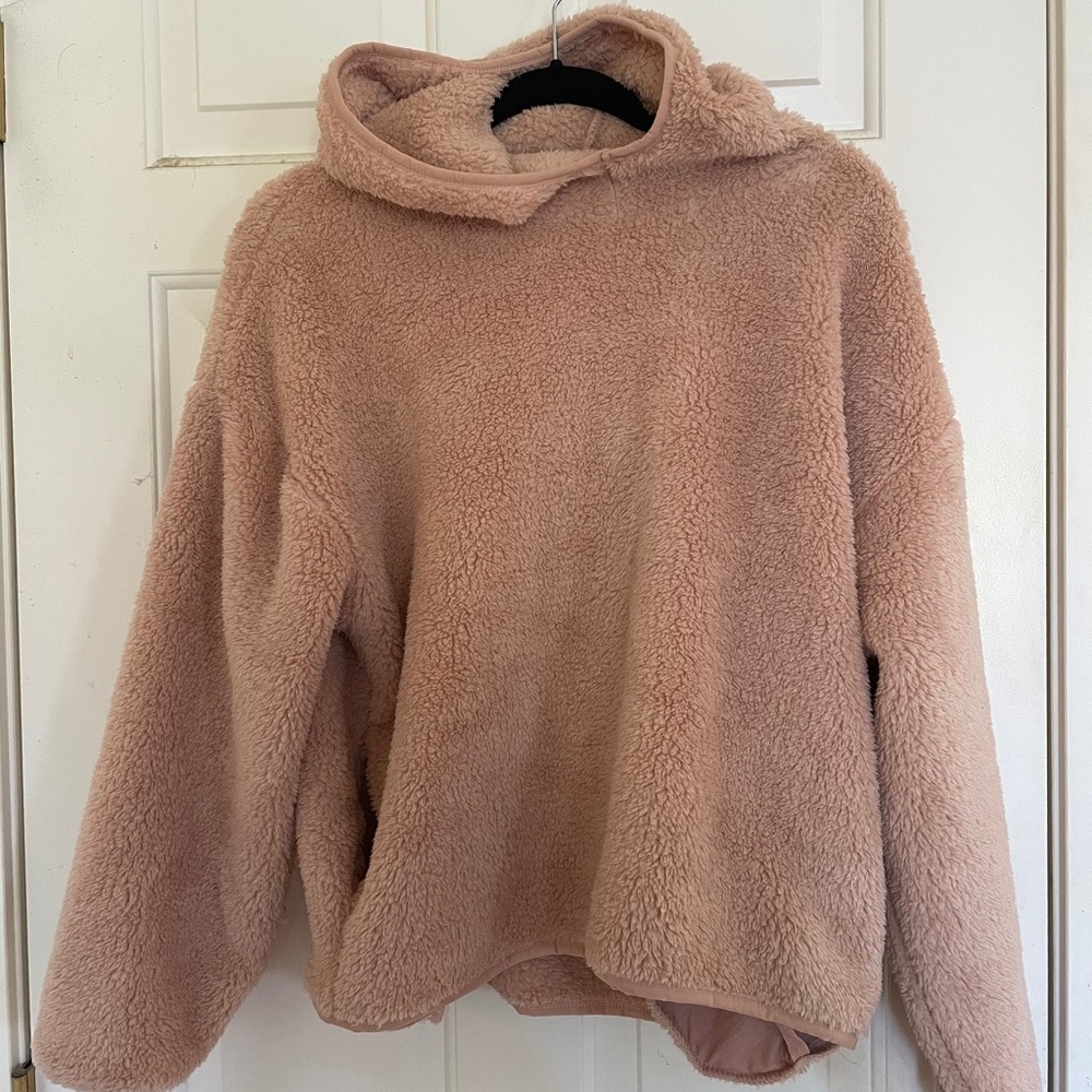 Sherpa Funnel Neck Pullover (Dusty Rose)